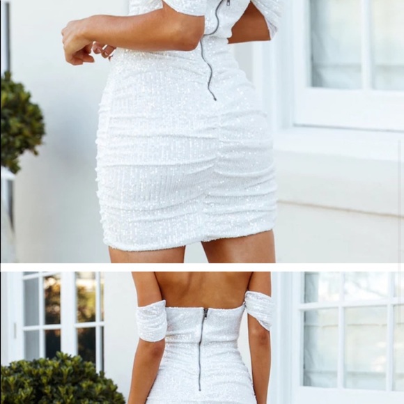 hello molly white sequined dress - Picture 2 of 6